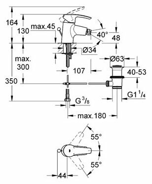 Смеситель для биде Grohe Eurostyle 33565001 серебристый - фотография № 6