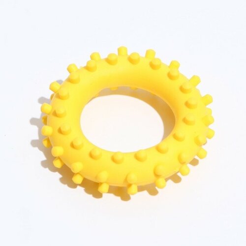 Зооник Игрушка Кольцо с шипами №1, 5,6 см, жёлтая зооник игрушка кольцо с шипами 6 15 5 см жёлтая