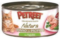 Корм для кошек Petreet (0.07 кг) 1 шт. Tonno del Pacifico Кусочки тихоокеанского тунца с зеленой фас