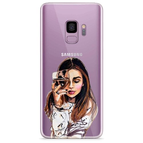 фото Чехол With Love. Moscow W003289SAM для Samsung Galaxy S9 Девушка с вином