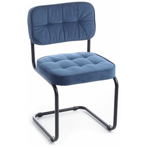Конференц-кресло для офиса (комплект 2 шт.) Сильвия Сomfort, Велюр Neo 27 (синий)/Металл черный