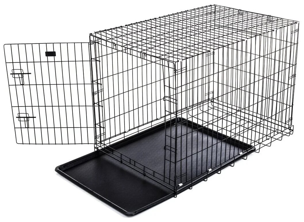 Клетка для собак LEO FACTORY №5, 1 дверь, 108x72x77 см черная - фотография № 2