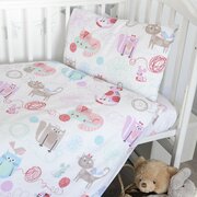 Постельное белье в кроватку для новорожденного "Кошкин дом" Детский комплект постельного белья