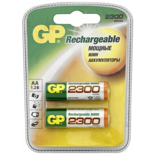 Аккумулятор GP 230AAHC AA NiMH 2250mAh (2шт) аккумулятор зарядное устройство gp powerbank e211210aahc 2crb2 aa aaa nimh 2100mah 2шт пальчиковые