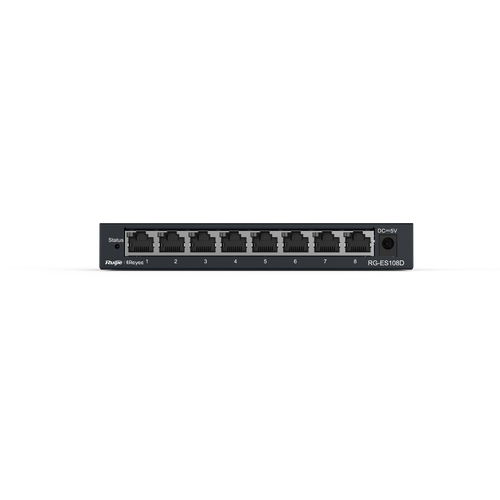 Ruijie Reyee 8-Port unmanaged Switch, 8 10/100base-t Ethernet RJ45 Ports , Steel Case коммутатор qnap qsw 1105 5t 5 port rj 45 unmanaged 2 5gbps fanless switch switching capacity 25gbps