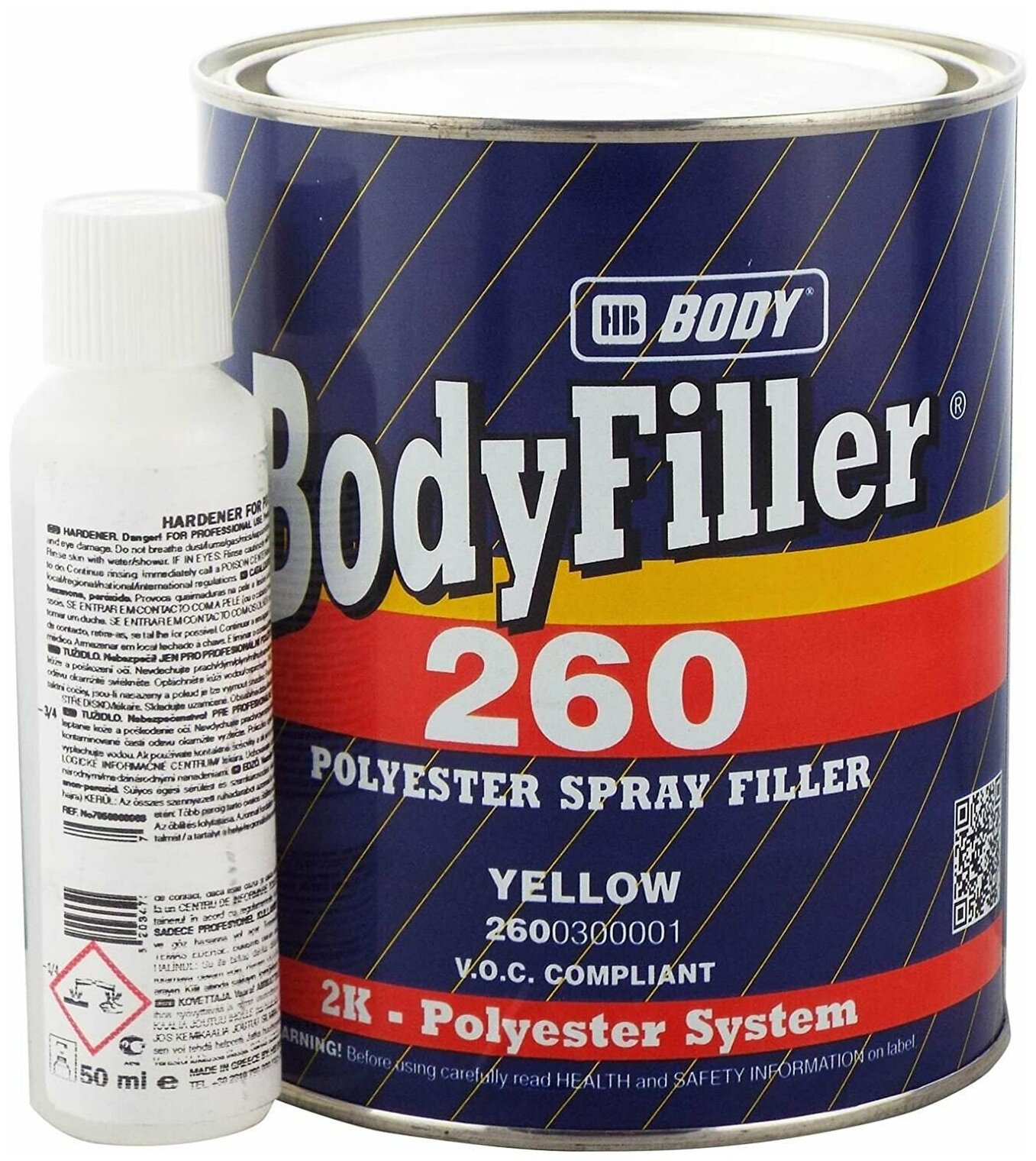 Шпатлевка BODY FILLER 260 жидкая с отвердителем (комплект) 1л