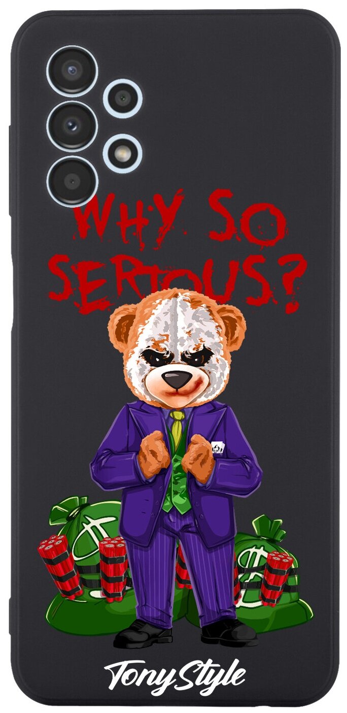 Черный силиконовый чехол Tony Style для Samsung Galaxy A13 4G Tony Style Why so serious для Самсунг Галакси А13 4G