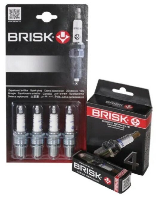 Комплект свечей зажигания Brisk "SUPER-R" LR15YC-1 ВАЗ-2108-15,21074,2123,1118,2190 (инж. 8 кл) к-т 4 шт.