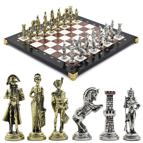 Шахматы подарочные с металлическими фигурами 