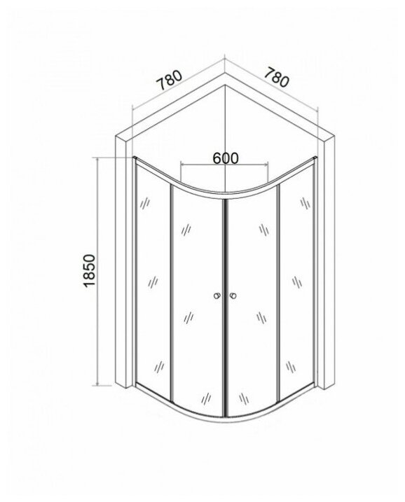 Душевой уголок Agger A01-080TCR/G без поддона 80х80, стекло прозрачное - фотография № 6