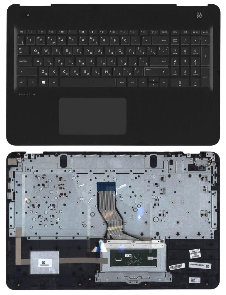 Клавиатура (keyboard) L03595-251 для ноутбука HP Pavilion 15-bc, топ-панель, черная