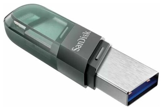 Накопитель USB 3.1 128GB SanDisk SDIX90N-128G-GN6NE Flip iXpand, голубой/серебро