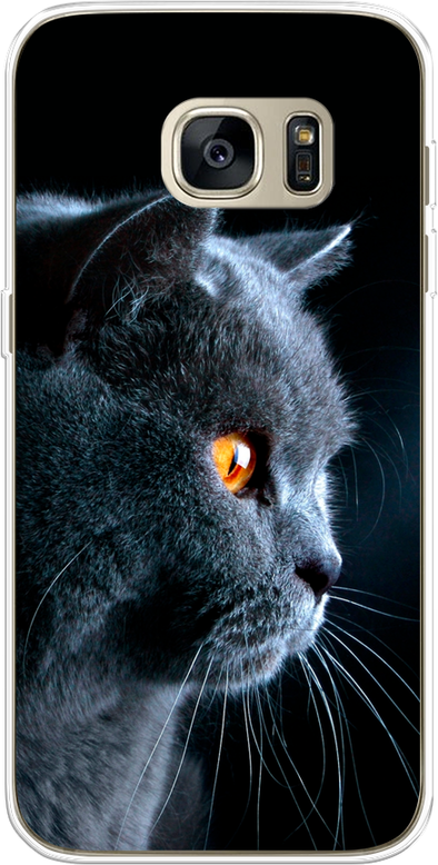 Силиконовый чехол на Samsung Galaxy S7 edge / Самсунг Галакси С 7 Эдж Благородный кот британец