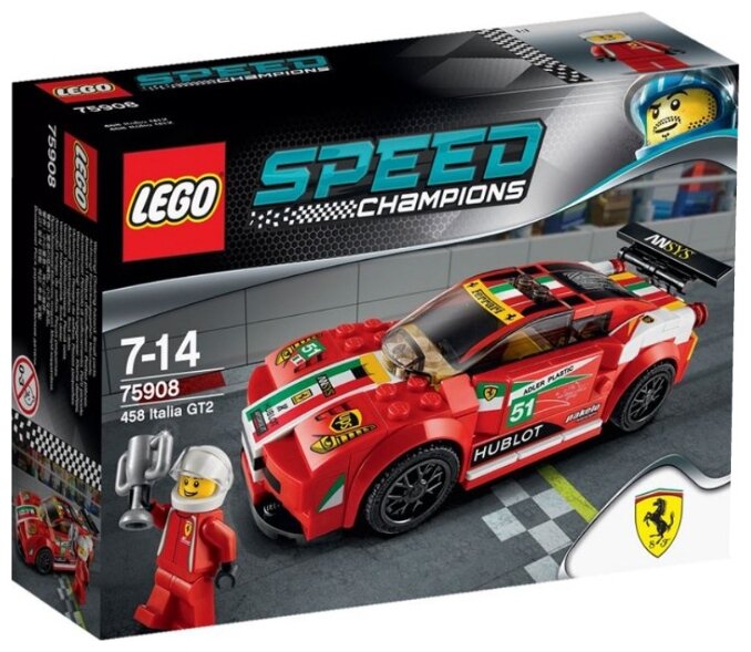 Конструктор LEGO Speed Champions 75908 Феррари 458 Италия GT2, 153 дет.