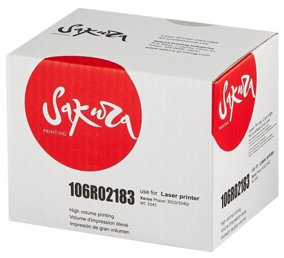 Картридж Sakura Printing Sakura 106R02183 для XEROX Phaser3010/Phaser3040/WC3045, черный, 2300 к.