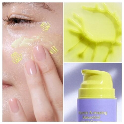 ночной крем для лица by wishtrend vitamin a mazing bakuchiol night cream 30 г By Wishtrend Крем для лица ночной ретинол и бакучиол - Vitamin A-mazing bakuchiol night cream, 30г