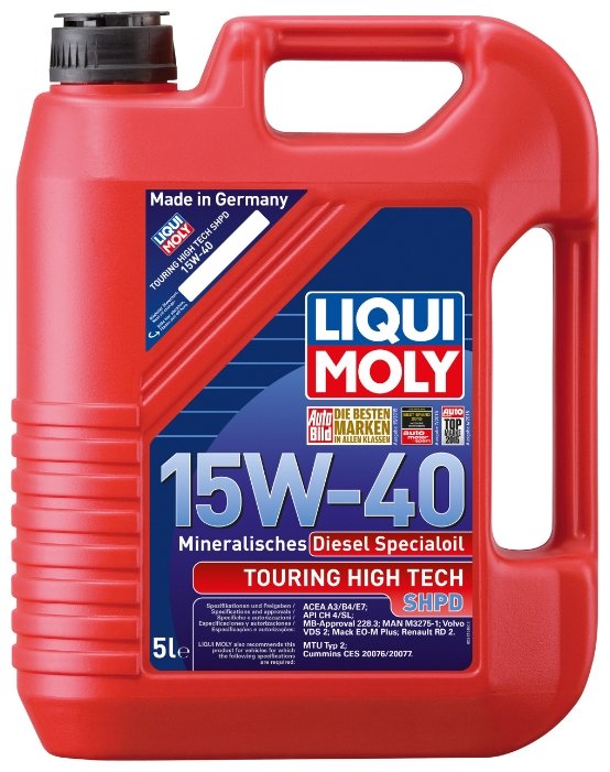 Минеральное моторное масло LiquiMoly Touring High Tech SHPD-Motoroil Basic 15W-40 5 литров