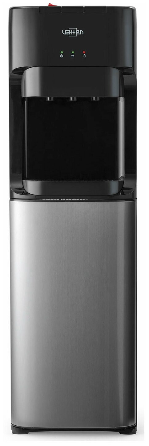 Кулер для воды VATTEN L45NKSTEEL, напольный, нагрев/охлаждение компрессорное, 3 крана, черный, 6842