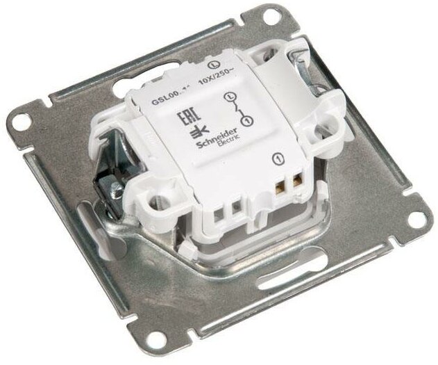 Glossa GSL001311 Выключатель одноклавишный (10 А, под рамку, скрытая установка, графит) Schneider Electric - фото №11