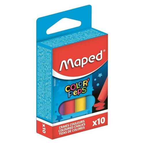 Мел Maped COLOR'PEPS цветной, круглый, средн. тверд,10цв/уп,593501
