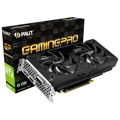 фото Видеокарта Palit GeForce RTX 2060 1365MHz PCI-E 3.0 6144MB 14000MHz 192 bit DVI HDMI DisplayPort HDCP GamingPro Retail