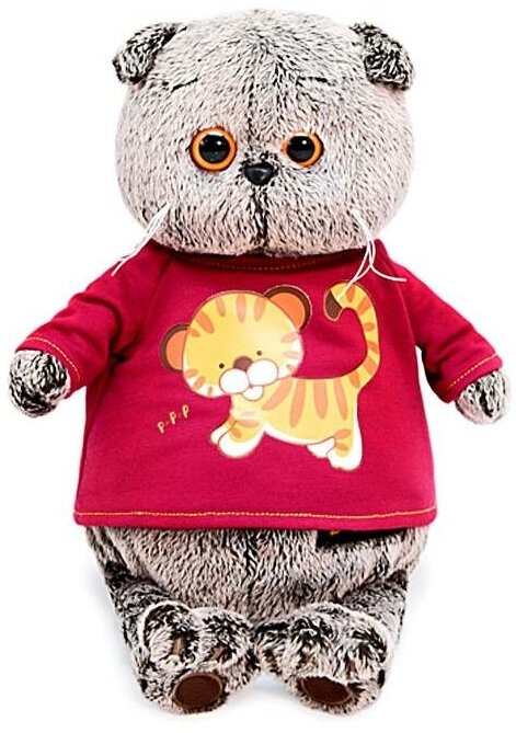 Басик и Ко Мягкая игрушка «Басик» в футболке с принтом «Тигрёнок», 22 см