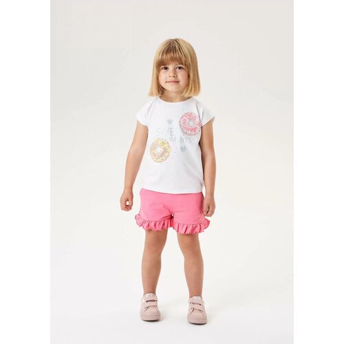 Комплект одежды Ido, футболка и шорты, повседневный стиль, размер 3A, белый, розовый