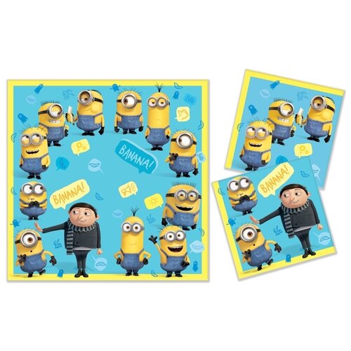 Minions 2. Салфетки бумажные трехслойные-1 33*33 см, 20 шт (3D дизайн)