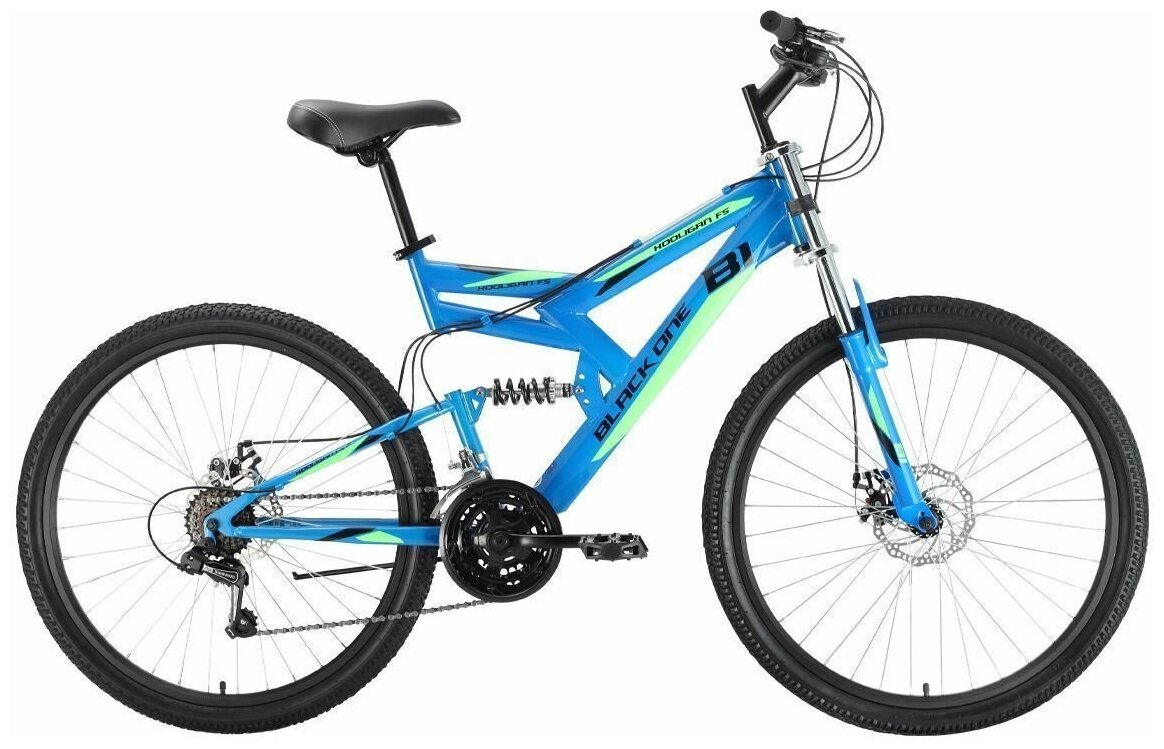 Велосипед Black One Hooligan FS 26 D (2022) 18" синий/черный/зеленый