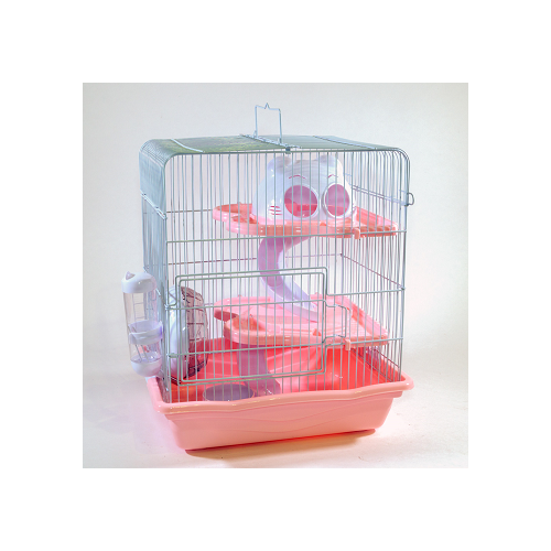 Клетка Kredo для грызунов М-012 (35,5*26,6*40,5) см, Цвет розовый