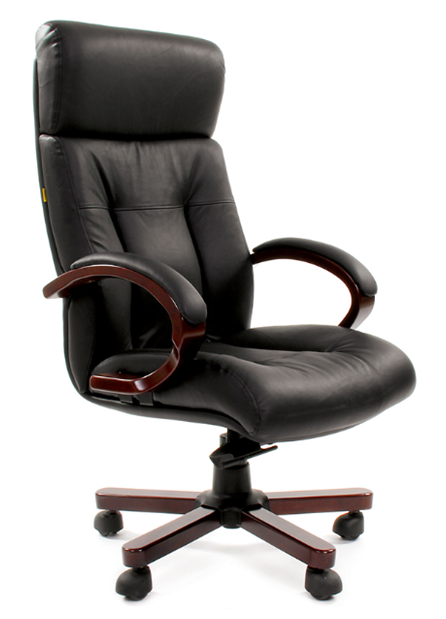 Офисное кресло Chairman 421 Россия кожа черная (6082595)