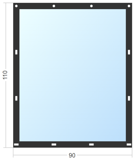 Мягкое окно Софтокна 90х110 см съемное, Скоба-ремешок, Прозрачная пленка 0,7мм, Черная окантовка, Комплект для установки - фотография № 3