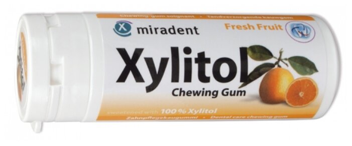 Жевательная резинка miradent Xylitol Свежие фрукты - фотография № 1