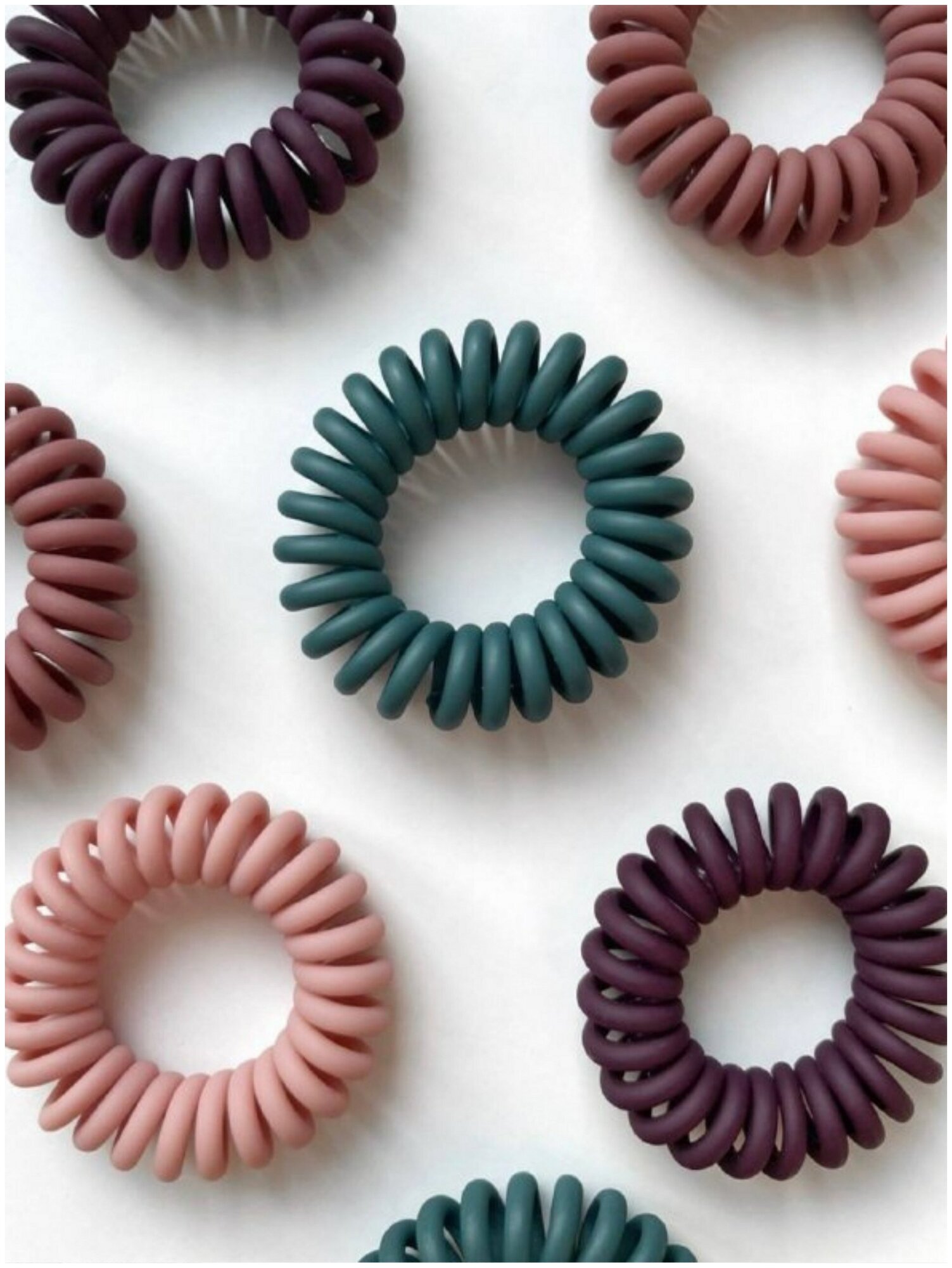 Резинки-пружинки для волос / Резинки-спиральки для волос набор, цветные, 5шт.