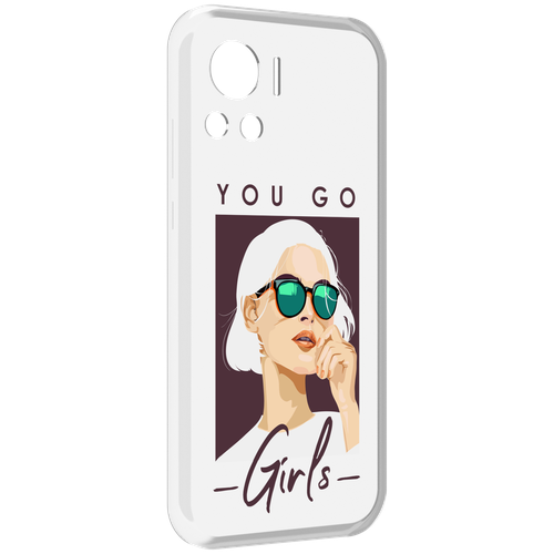 Чехол MyPads Девушка-в-очках-с-белыми-волосами женский для Motorola Edge 30 Ultra задняя-панель-накладка-бампер
