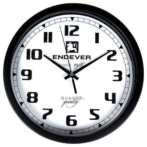 фото Часы настенные кварцевые endever realtime-111 черный / белый