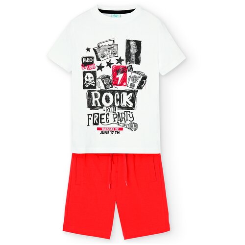 Комплект одежды Boboli, футболка и шорты, повседневный стиль, размер 128, белый, красный