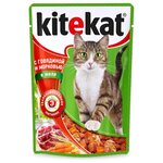 Мокрый корм для кошек KITEKAT с говядиной и морковью в желе, 85г - изображение