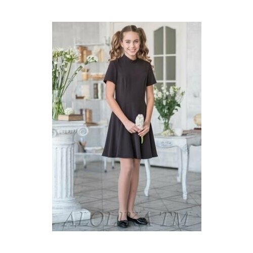 фото Школьное платье alolika, размер 164/80, коричневый