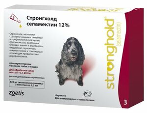 Фото Zoetis Капли от блох, клещей и гельминтов Стронгхолд 120 мг для собак массой 10,1-20 кг 3 шт. в уп.