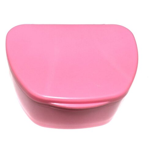 StaiNo Denture Box – Бокс пластиковый ортодонтический, 95*74*39 мм, розовый футляр miradent dento box pink для ортодонтических конструкций розовый