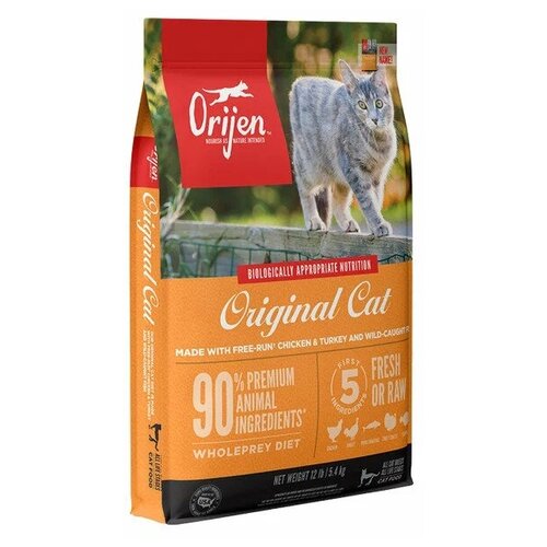 orijen kitten 1 8kg Сухой корм для кошек Orijen беззерновой, с курицей, индейкой, рыбой 5.4 кг