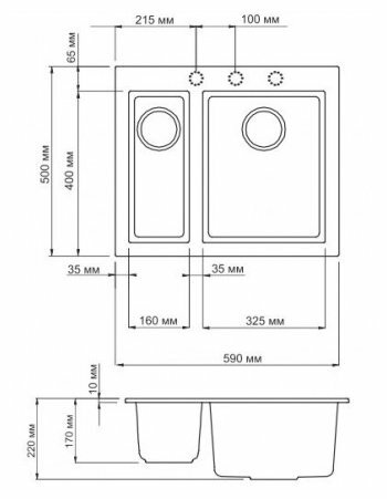 Врезная кухонная мойка Omoikiri Bosen 59-2-SA бежевый 4993151 - фотография № 16