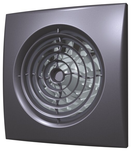 Вентилятор вытяжной осевой DICITI AURA 5C dark gray metal, D 125 мм, с обратным клапаном, с двигателем на шарикоподшипниках, сверхтихий, темно-серый