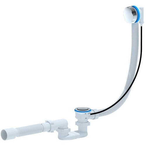 Слив-перелив для ванны анипласт полуавтомат плоский ручка пластик хром 5773₽