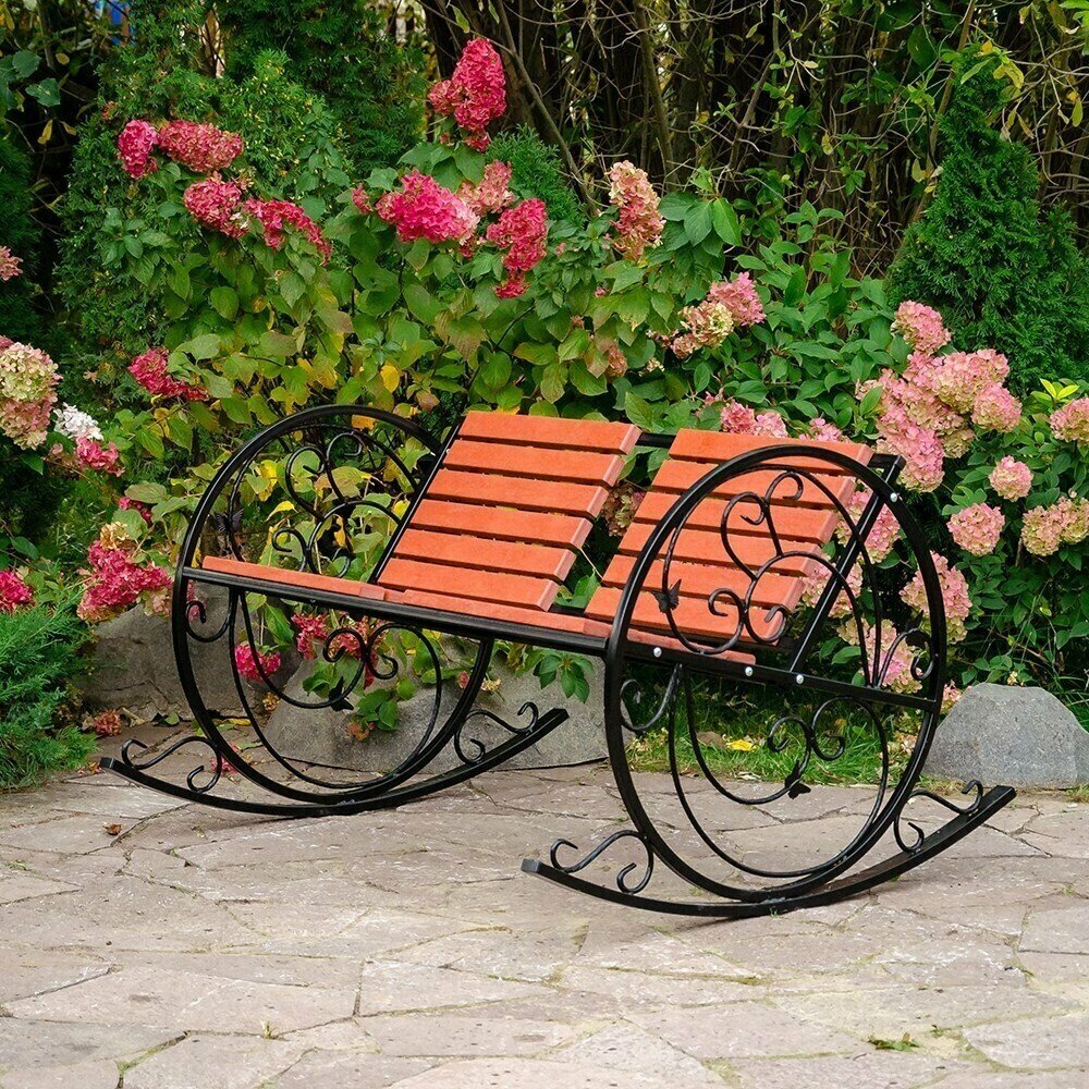 Садовое кресло качалка дачное разборная черное 881-040R HiTSAD - фотография № 4