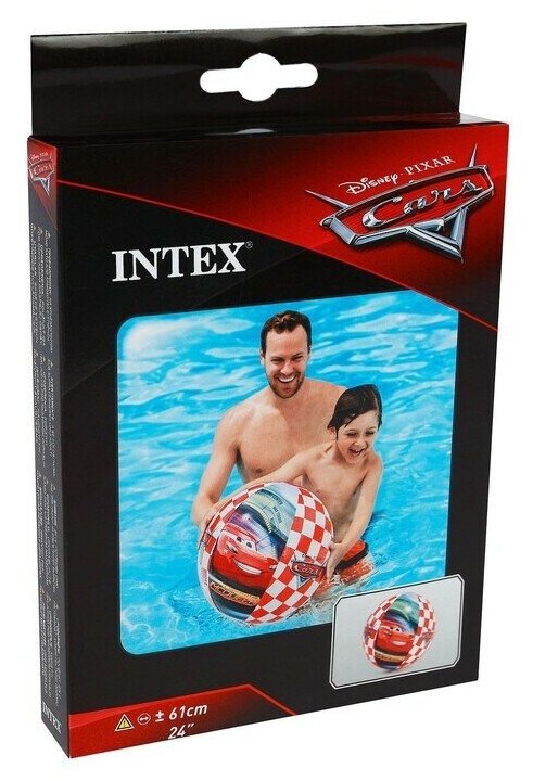 Надувной мяч Intex Тачки Молния Макуин, 61 см (21184) - фото №4