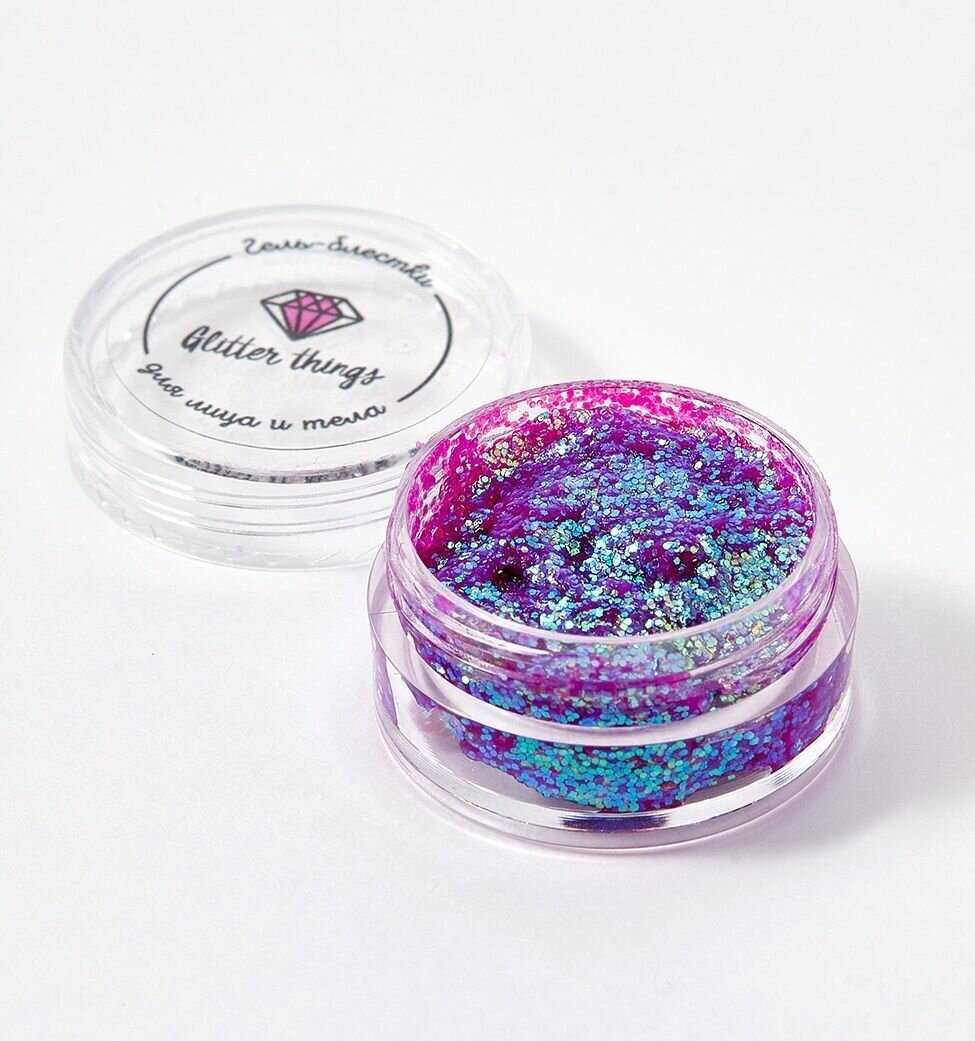 Glitter Things Глиттер Гель Блёстки для лица, глаз и тела Фиолетовые грезы 5 мл