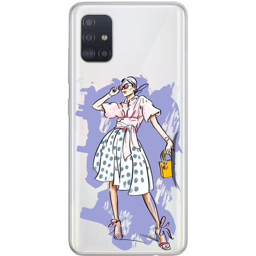 Силиконовый чехол Mcover для Samsung Galaxy A51 с рисунком Девушка в платье силиконовый чехол mcover для samsung galaxy a72 с рисунком девушка в платье