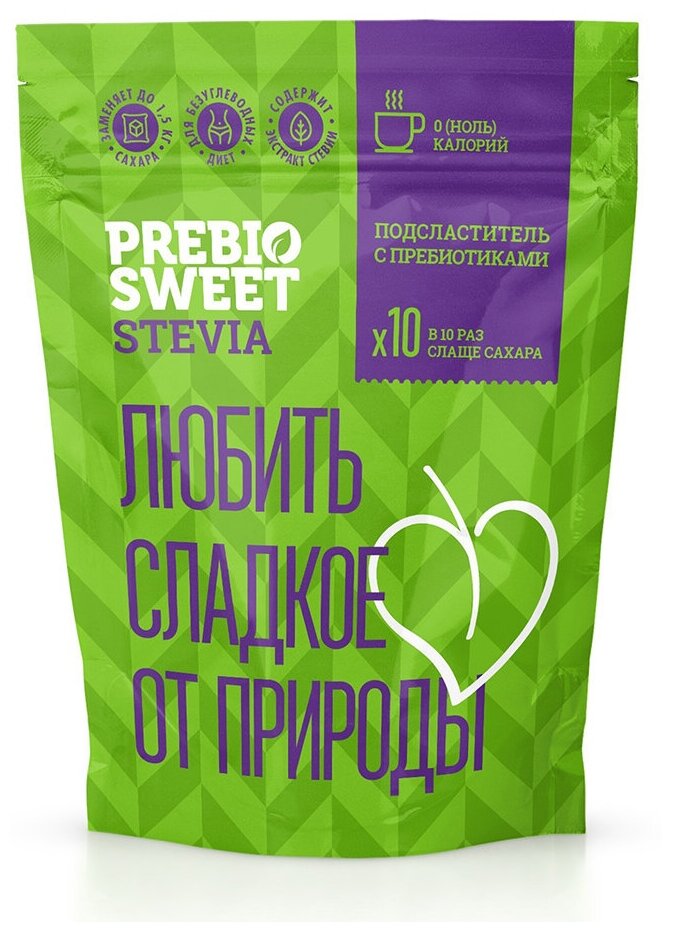 Подсластитель PrebioЫweet Stevia Столовый 150г PrebioSweet - фото №10